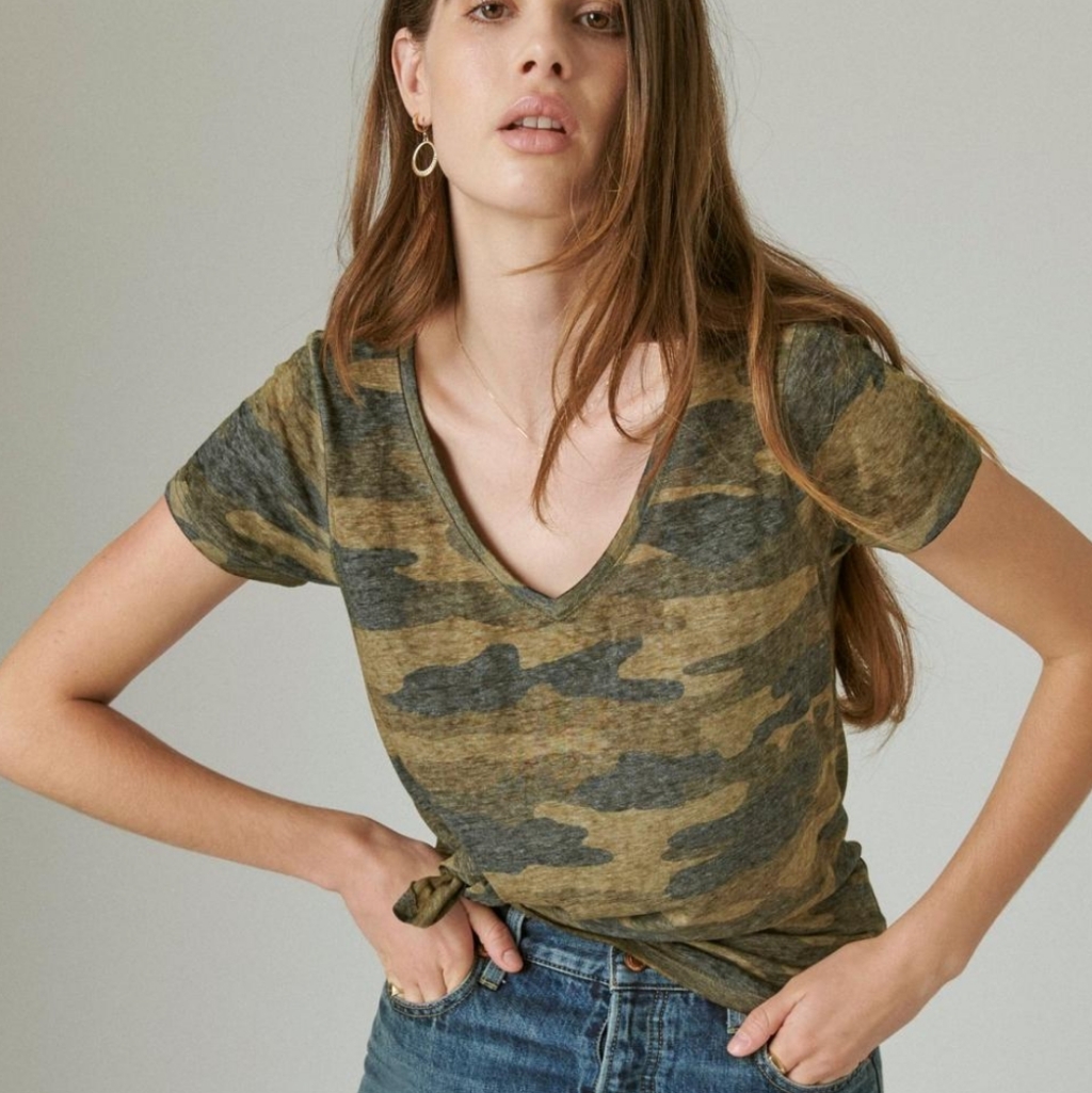 Lucky Brand Camo Print Top
